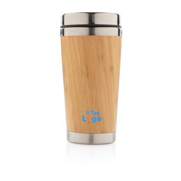 Tazza in bambù marrone - personalizzabile con logo