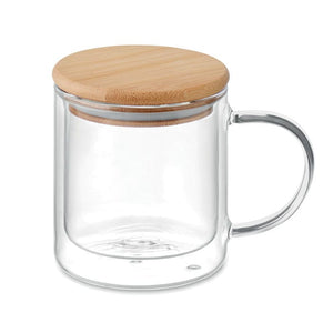 Tazza in borosilicato 13x10 cm Trasparente - personalizzabile con logo