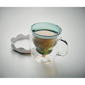 Tazza in borosilicato design natalizio verde - personalizzabile con logo