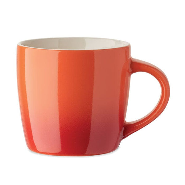 Tazza in ceramica. 300 ml. arancione - personalizzabile con logo