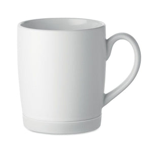 Tazza in ceramica 300 ml con base in silicone Bianco - personalizzabile con logo