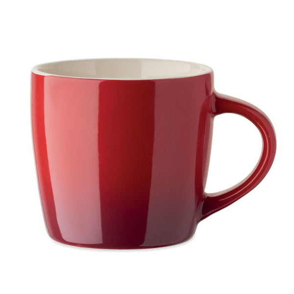 Tazza in ceramica. 300 ml. Rosso - personalizzabile con logo