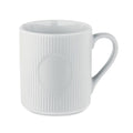 Tazza in ceramica a coste 340 ml Bianco - personalizzabile con logo