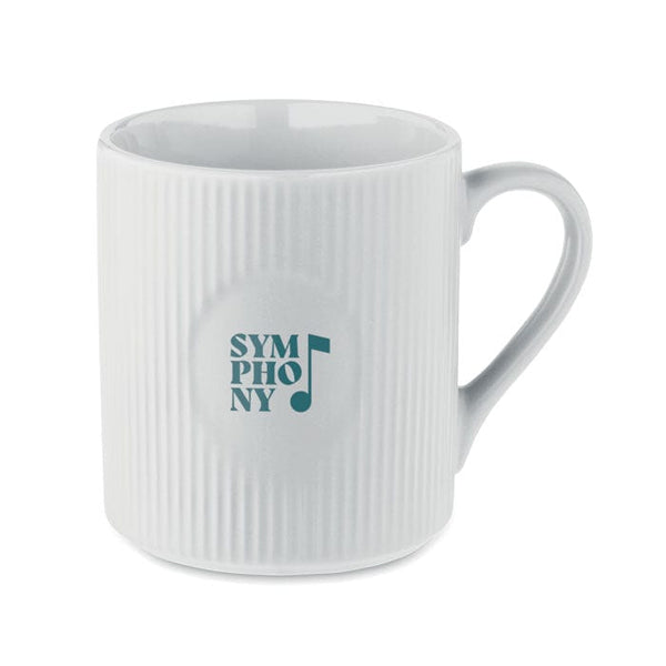 Tazza in ceramica a coste 340 ml - personalizzabile con logo