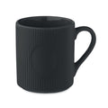 Tazza in ceramica a coste 340 ml Nero - personalizzabile con logo