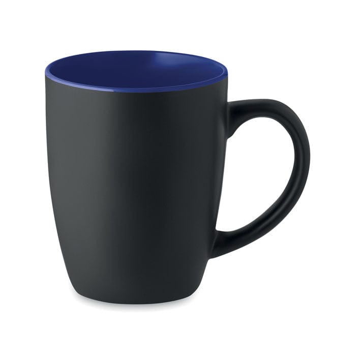 Tazza in ceramica bicolore blu - personalizzabile con logo