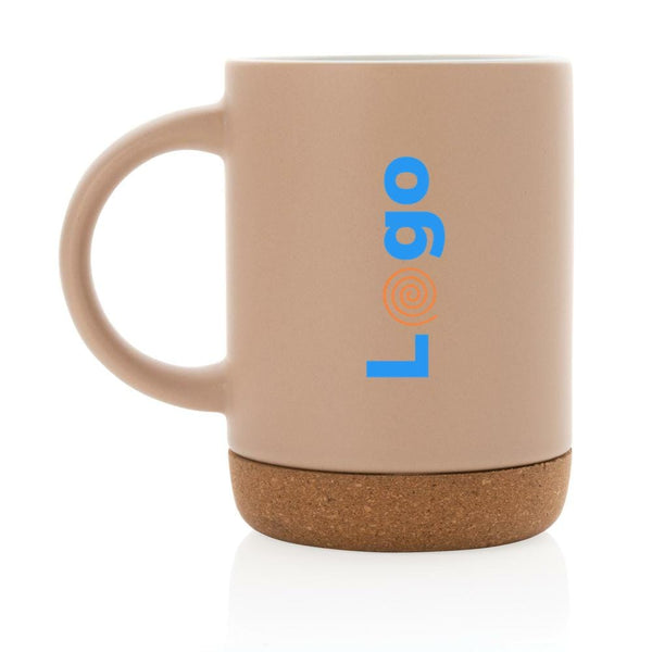 Tazza in ceramica con base in sughero - personalizzabile con logo