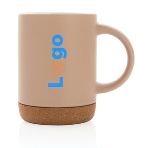 Tazza in ceramica con base in sughero - personalizzabile con logo