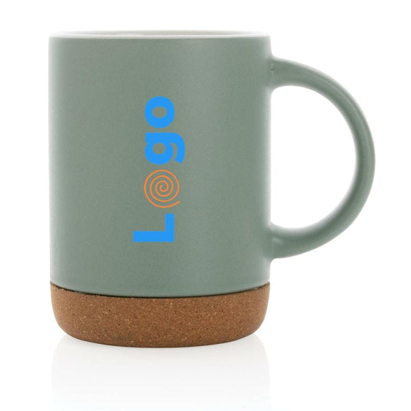 Tazza in ceramica con base in sughero - personalizzabile con logo