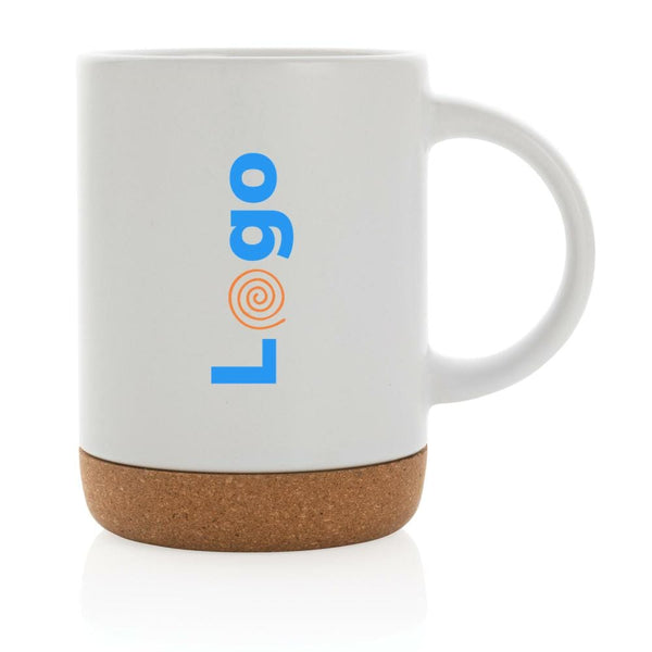 Tazza in ceramica con base in sughero - personalizzabile con logo