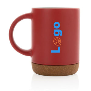 Tazza in ceramica con base in sughero - personalizzabile con logo