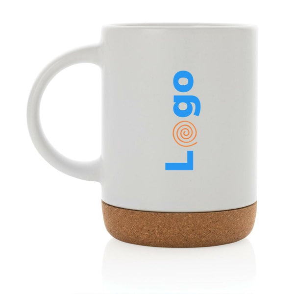 Tazza in ceramica con base in sughero - personalizzabile con logo