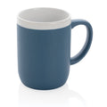 Tazza in ceramica con bordo bianco blu - personalizzabile con logo