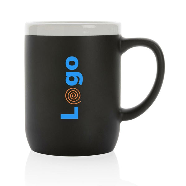 Tazza in ceramica con bordo bianco - personalizzabile con logo