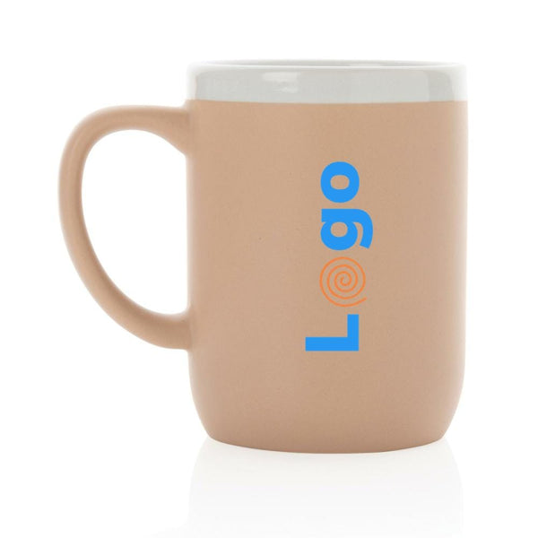 Tazza in ceramica con bordo bianco - personalizzabile con logo