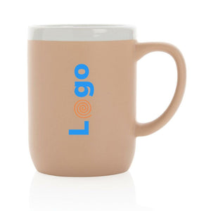 Tazza in ceramica con bordo bianco - personalizzabile con logo