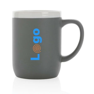 Tazza in ceramica con bordo bianco - personalizzabile con logo