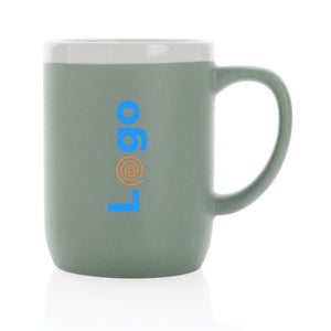 Tazza in ceramica con bordo bianco - personalizzabile con logo