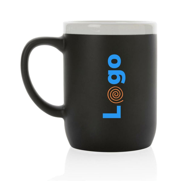 Tazza in ceramica con bordo bianco - personalizzabile con logo
