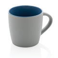 Tazza in ceramica con interni colorati blu, grigio - personalizzabile con logo