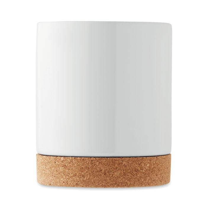 Tazza in ceramica e sughero 7,9x9,4 cm Bianco - personalizzabile con logo