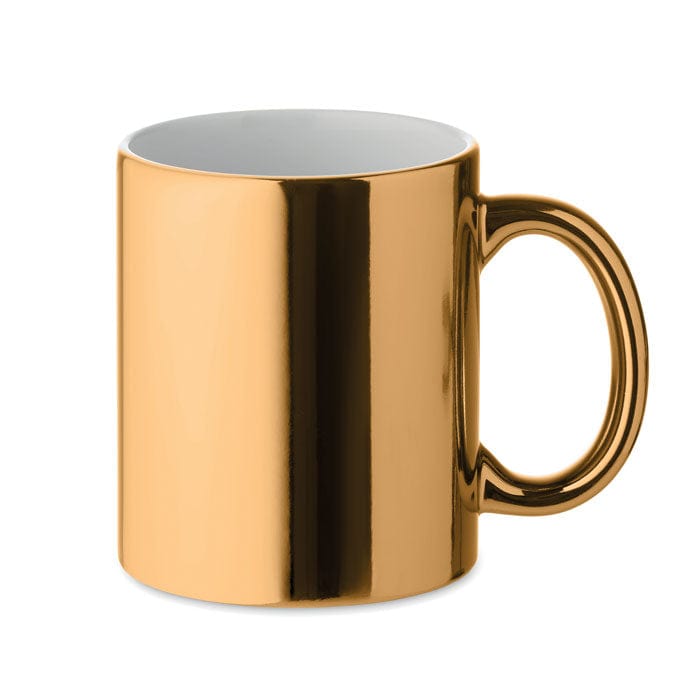 Tazza in ceramica metallica oro - personalizzabile con logo