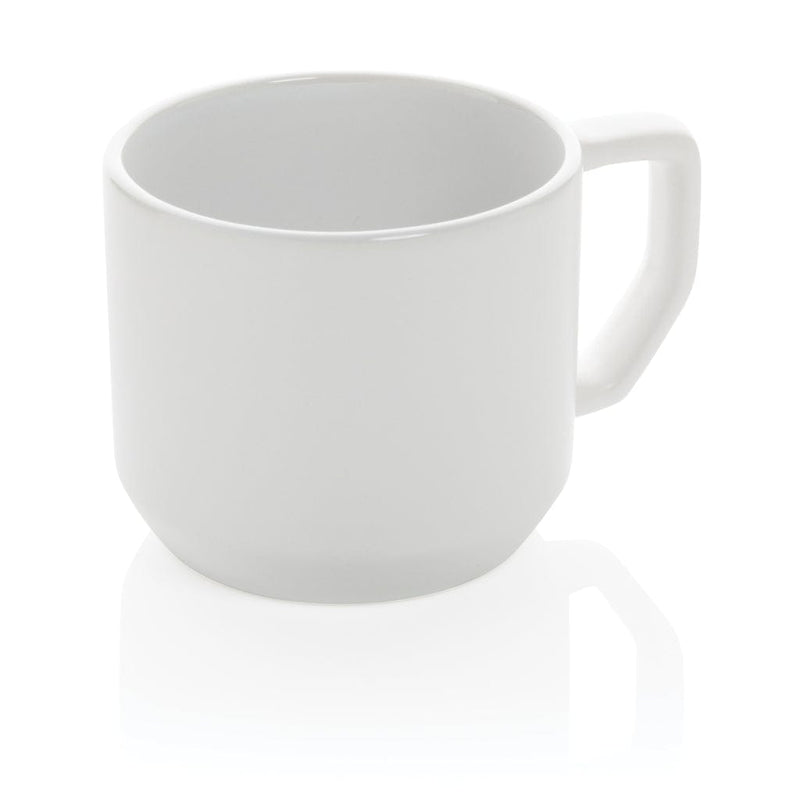 Tazza in ceramica moderna bianco - personalizzabile con logo