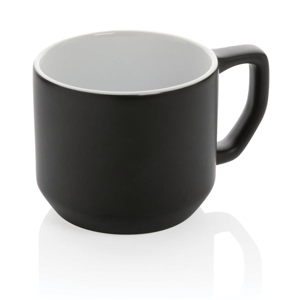 Tazza in ceramica moderna nero - personalizzabile con logo