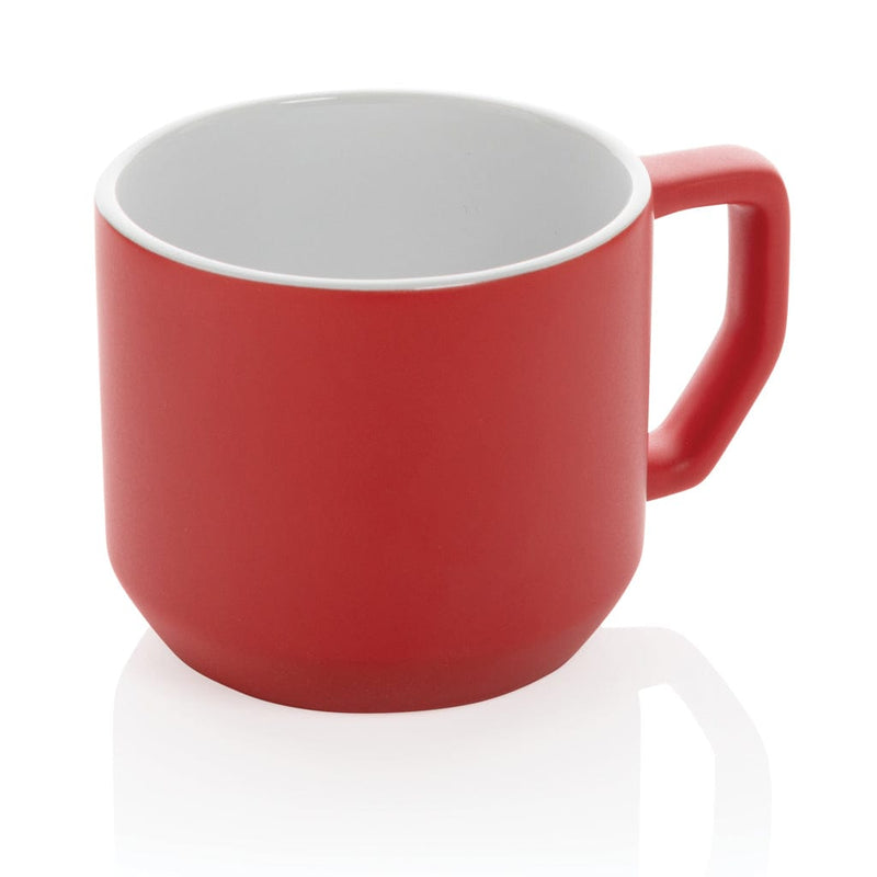 Tazza in ceramica moderna rosso - personalizzabile con logo