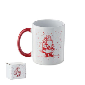 Tazza in ceramica natalizia 300 ml bianco - personalizzabile con logo