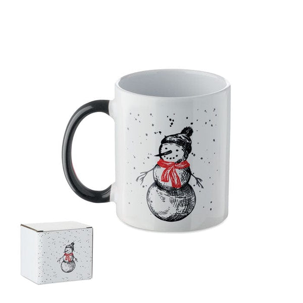 Tazza in ceramica natalizia 300 ml nero - personalizzabile con logo