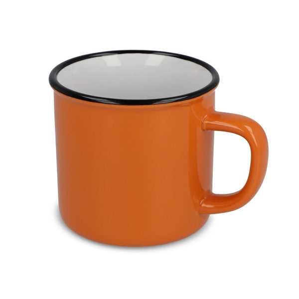 Tazza in ceramica stile smalto 280ml Arancione - personalizzabile con logo