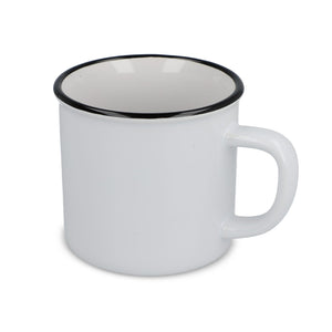 Tazza in ceramica stile smalto 280ml Bianco - personalizzabile con logo
