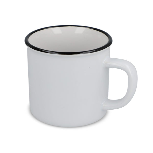 Tazza in ceramica stile smalto 280ml Bianco - personalizzabile con logo