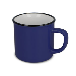 Tazza in ceramica stile smalto 280ml Blu - personalizzabile con logo