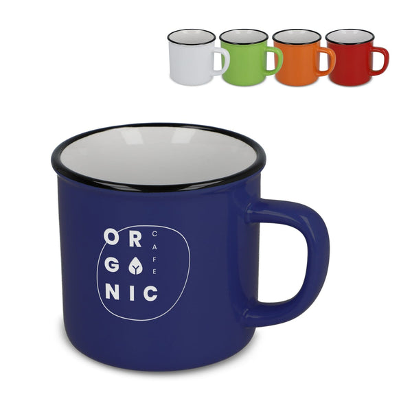 Tazza in ceramica stile smalto 280ml - personalizzabile con logo