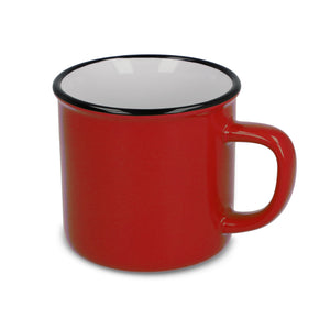 Tazza in ceramica stile smalto 280ml Rosso - personalizzabile con logo