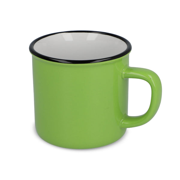 Tazza in ceramica stile smalto 280ml verde - personalizzabile con logo