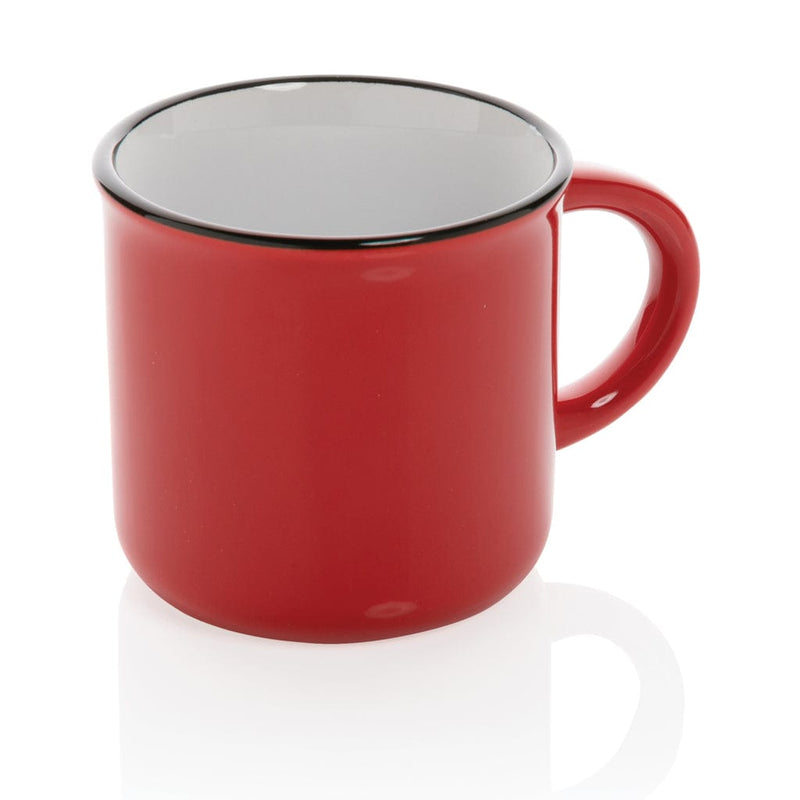 Tazza in ceramica vintage rosso - personalizzabile con logo