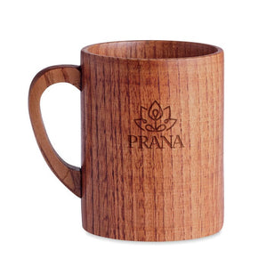 Tazza in legno di quercia 280 m beige - personalizzabile con logo