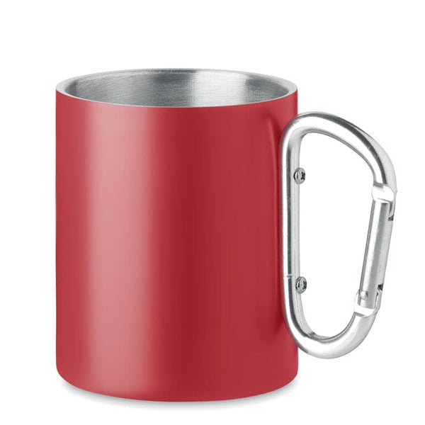 Tazza in metallo doppio strato rosso - personalizzabile con logo