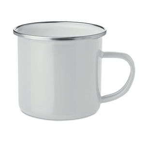 Tazza in metallo smaltata bianco - personalizzabile con logo