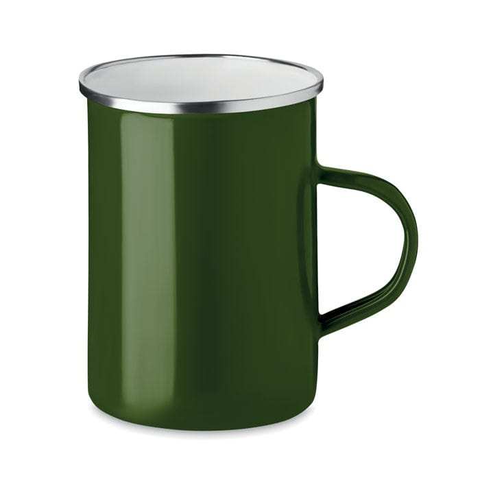 Tazza in metallo smaltato verde - personalizzabile con logo