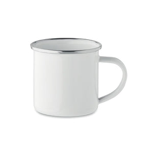 Tazza in metallo sublimato 200 ml Bianco - personalizzabile con logo