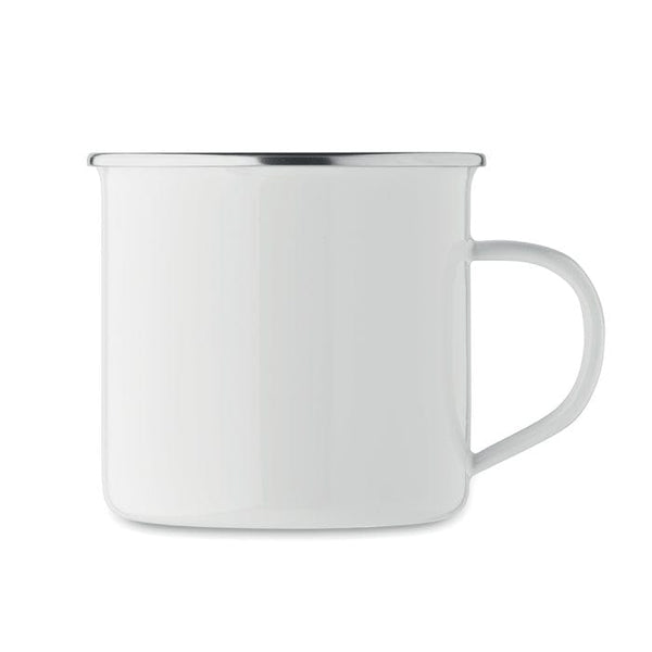 Tazza in metallo sublimato 500 ml Bianco - personalizzabile con logo