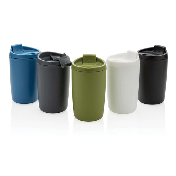 Bicchiere in PP riciclato GRS con tappo 300ml Colore: nero, grigio scuro, bianco, blu, verde €6.62 - P433.081