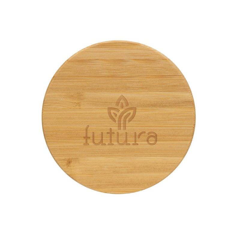 Tazza in rPP GRS con tappo in bambù - personalizzabile con logo