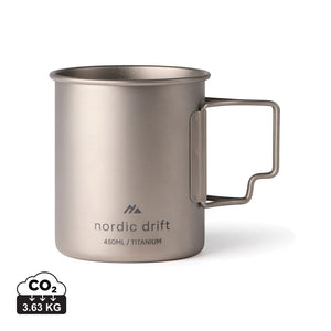 Tazza in titanio Nordic Drift Trail Ultra Light 450ML color argento - personalizzabile con logo