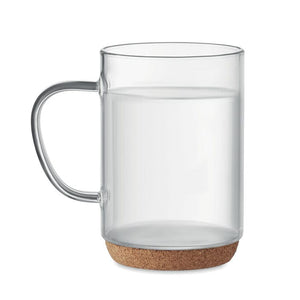 Tazza in vetro. 400ml trasparente - personalizzabile con logo