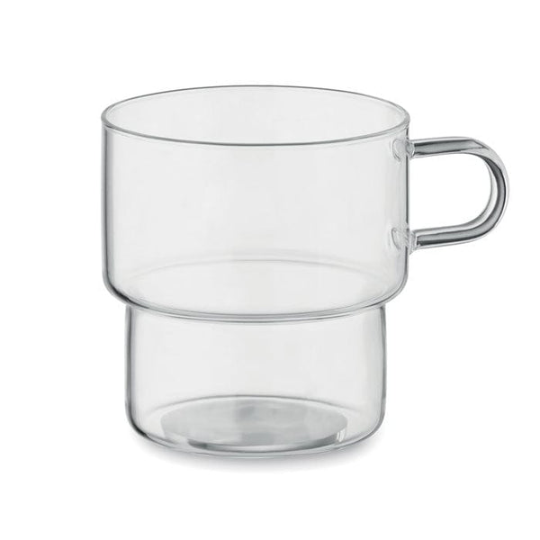 Tazza in vetro borosilicato 300 ml Trasparente - personalizzabile con logo